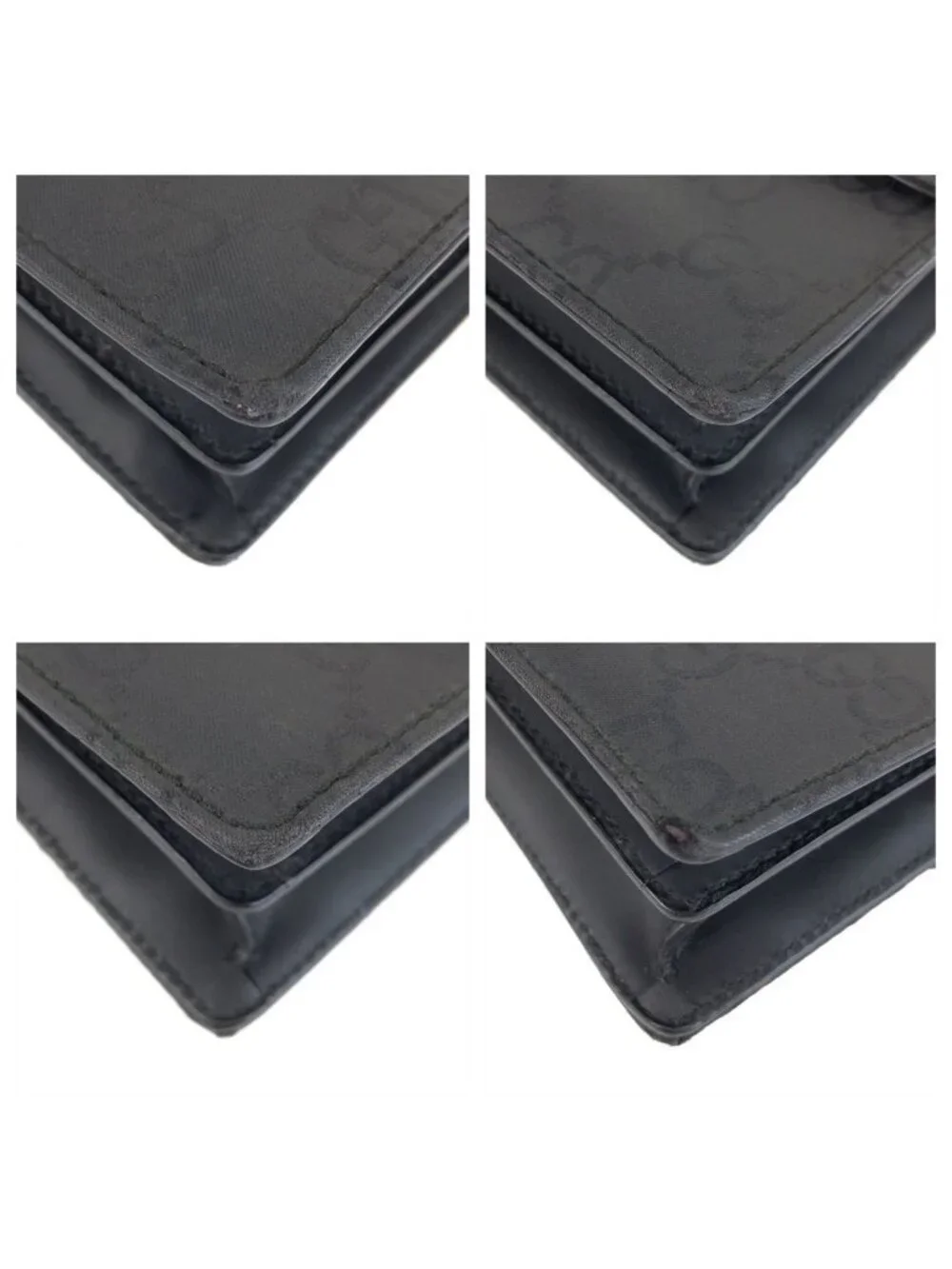 Gucci Black Silver Nylon Leather 018 Clutch Secondbag